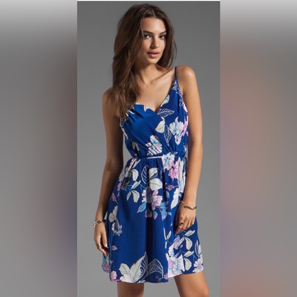 Yumi Kim Goddess Surplice Bodice A-line Floral Slip Dress Style S1910